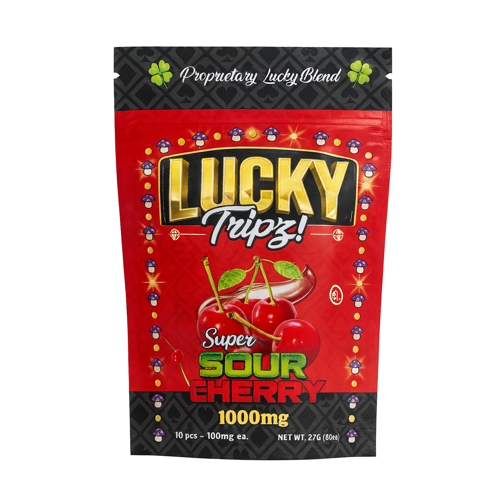 Lucky Tripz Sour Cherry Mushroom Gummies