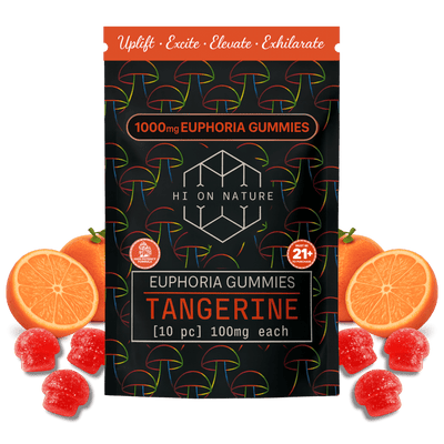 HoN Tangerine Magic Mushroom Euphoria Gummies Hi on Nature Delta 8 gummies Legal Hemp For Sale